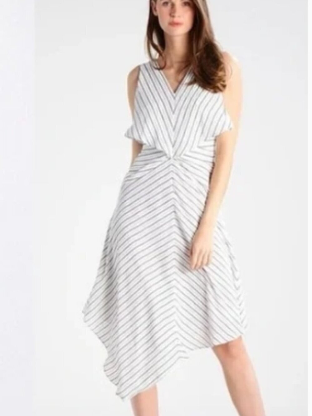 REISS Rhoni Striped Midi Dress (Size US 6, NWT)